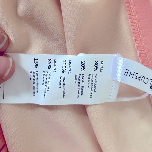 NWT Pink Ruffled High Waist Bathing Suit Cupshe 0X - Picture 4 of 7